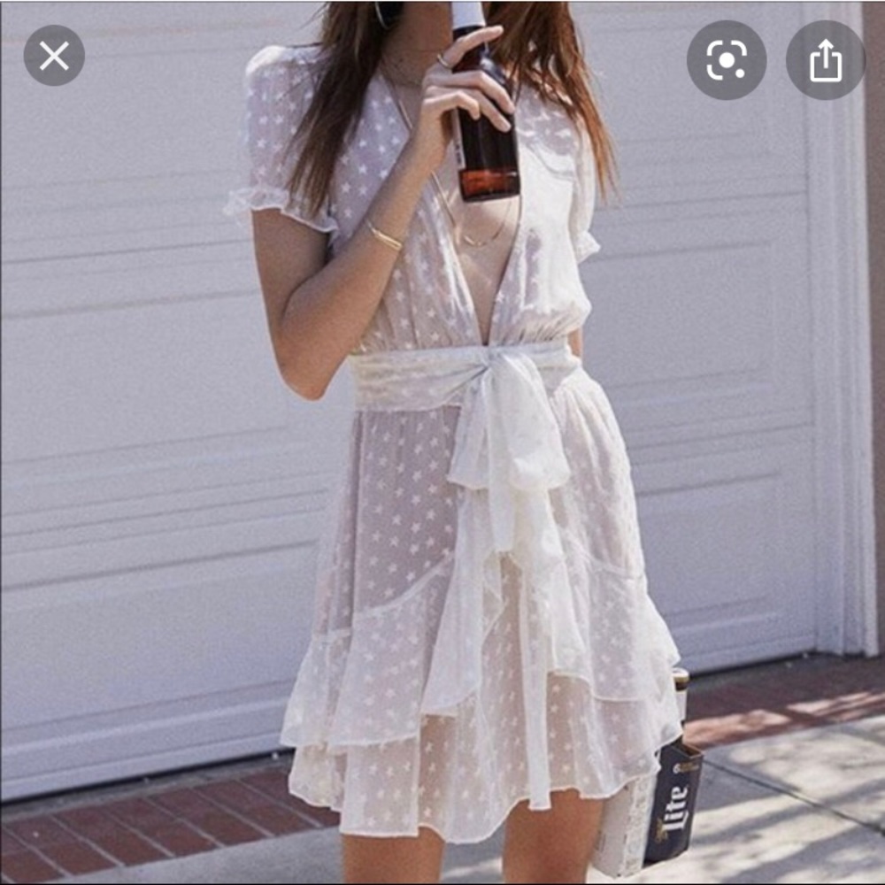 For love and lemons white star mini dress
